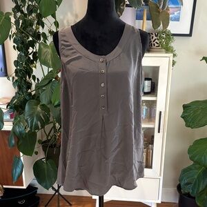 Odille Sleeveless Gray Silk Racerback Blouse